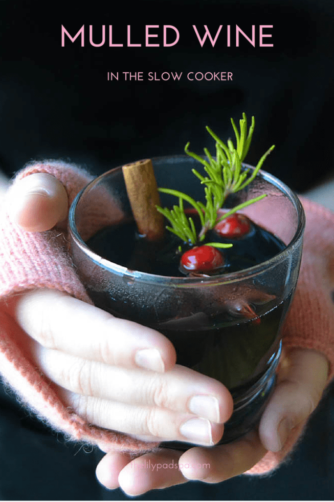 Vino caliente con olla de cocción lenta