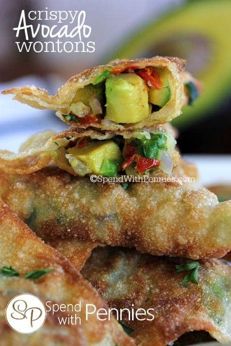 ¡Wontons crujientes de aguacate!