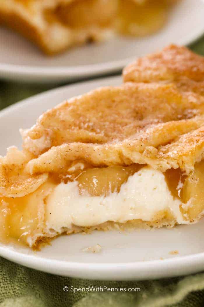 Apple Cheesecake Bars on a white plate