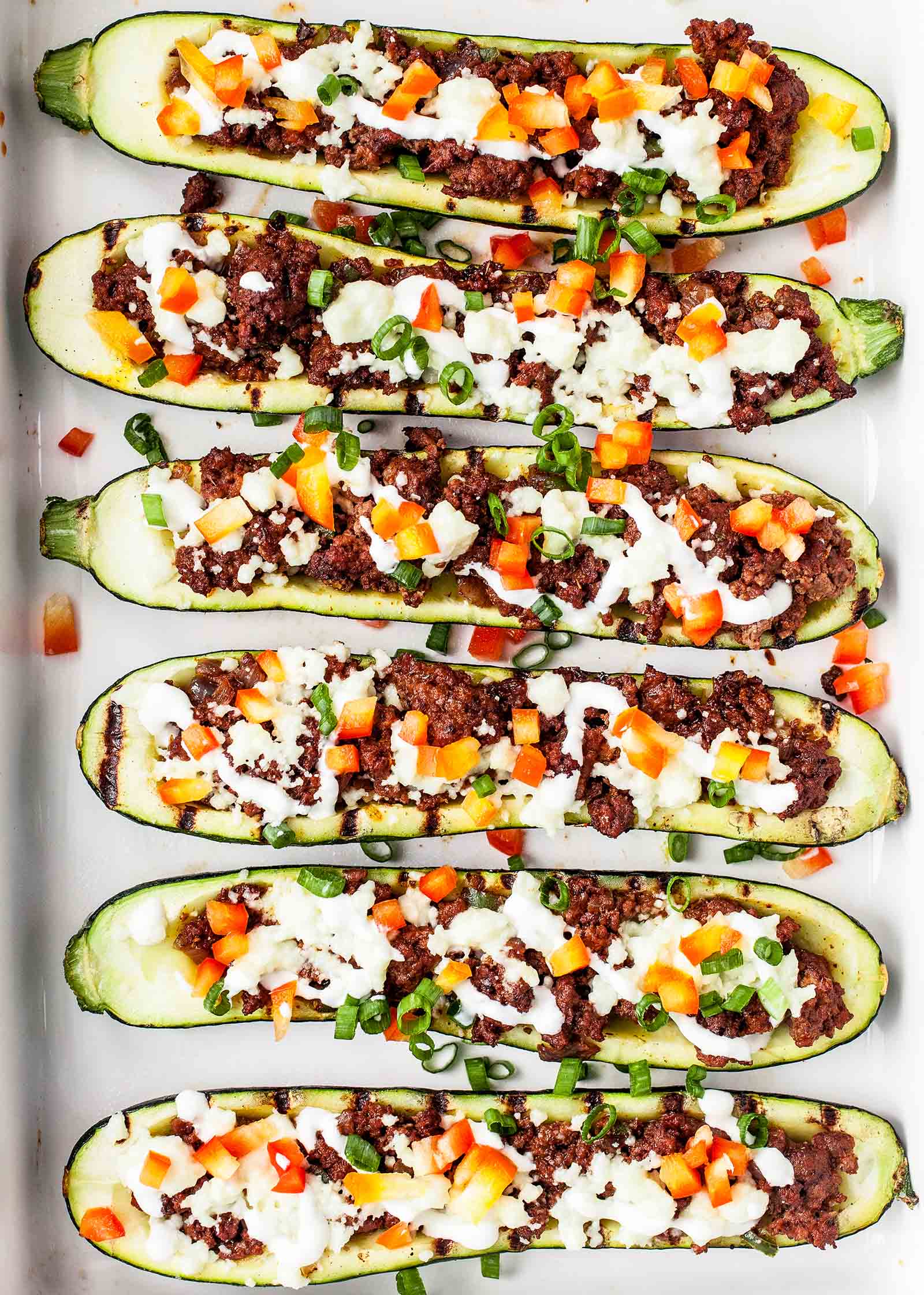 Stuffed Zucchini Boats Ground Beef