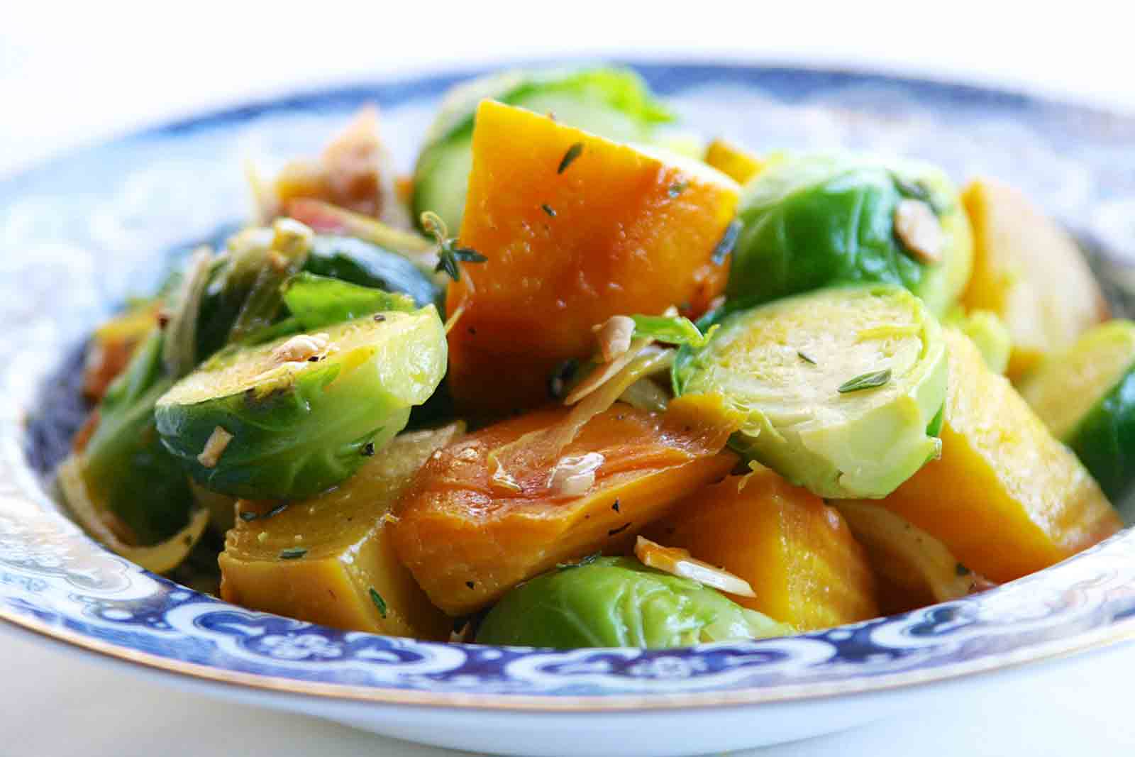 golden beets and brussels sprouts