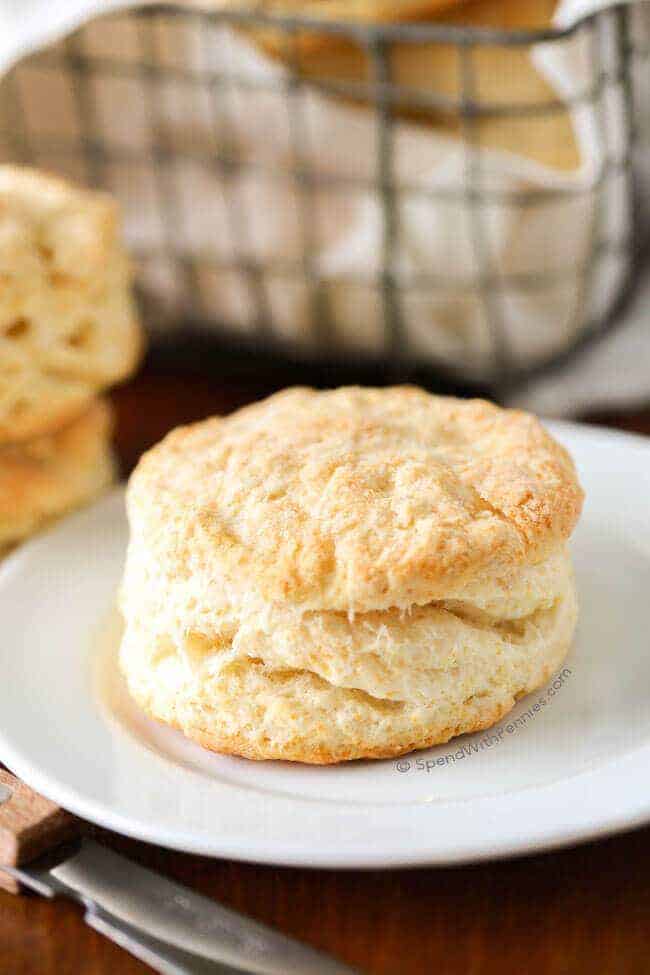 Flaky Buttermilk Biscuit on Plate
