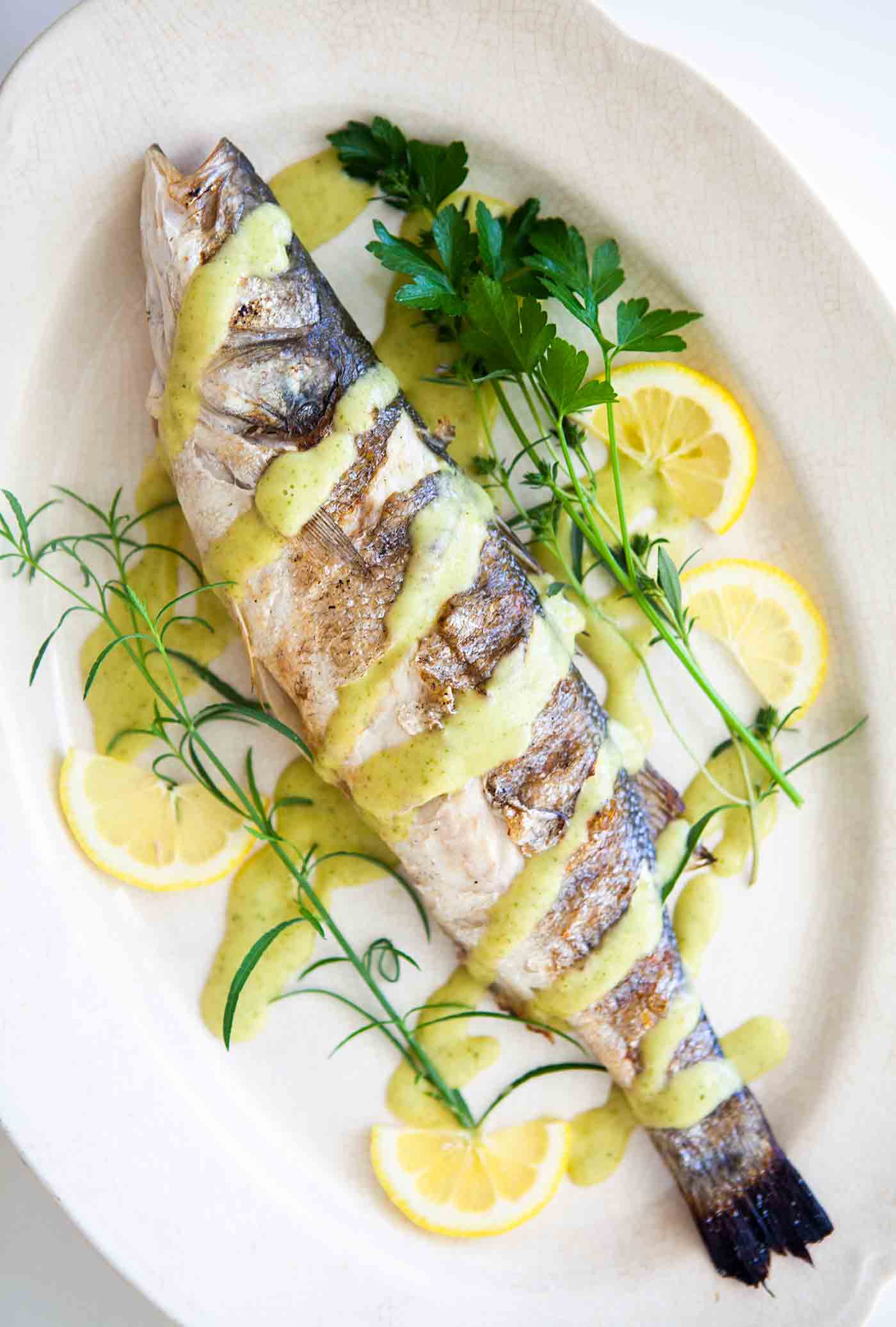 Grilled Branzino with vinaigrette