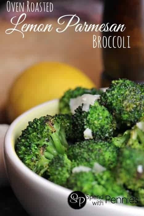 broccoli in a bowl with a lemon in the background