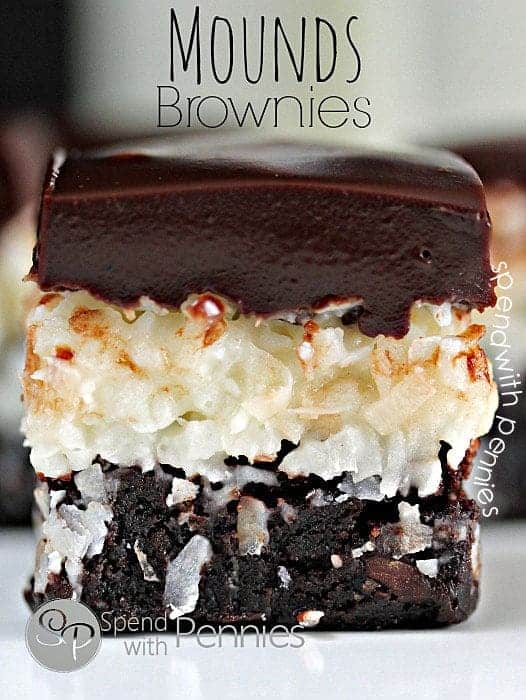 Brownies topped with coconut and chocolate