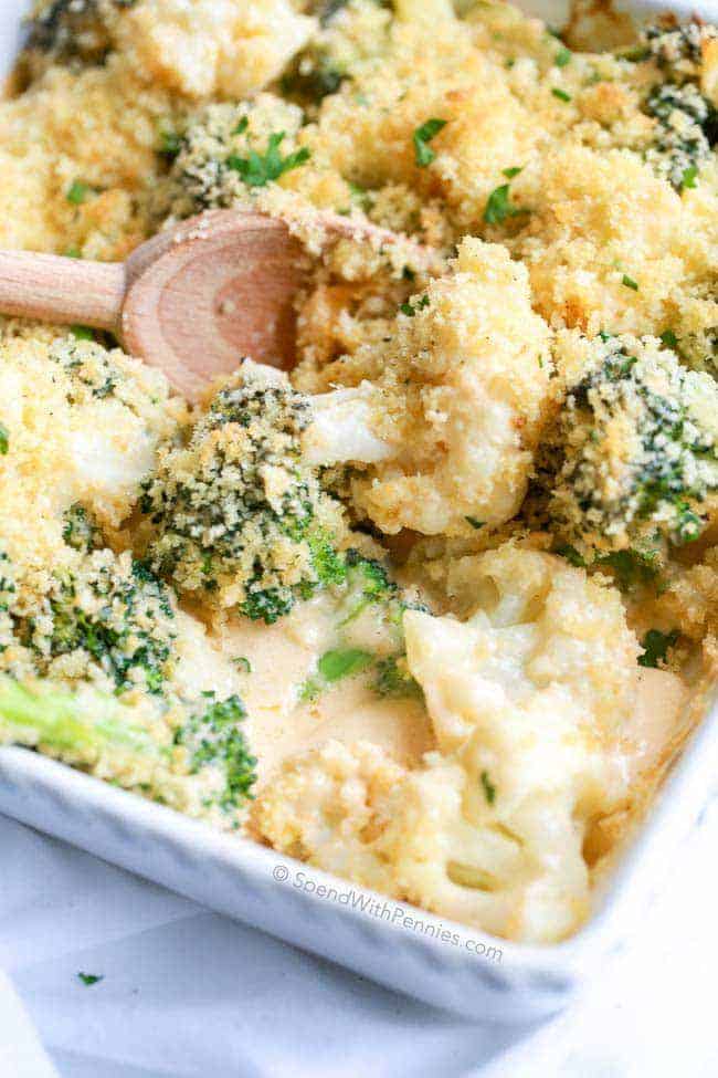 Casserole de chou-fleur au brocoli et au fromage (sans soupe condensée)