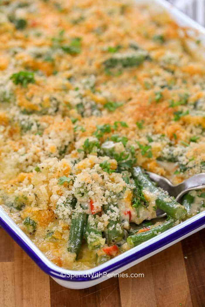 Casserole de haricots verts frais