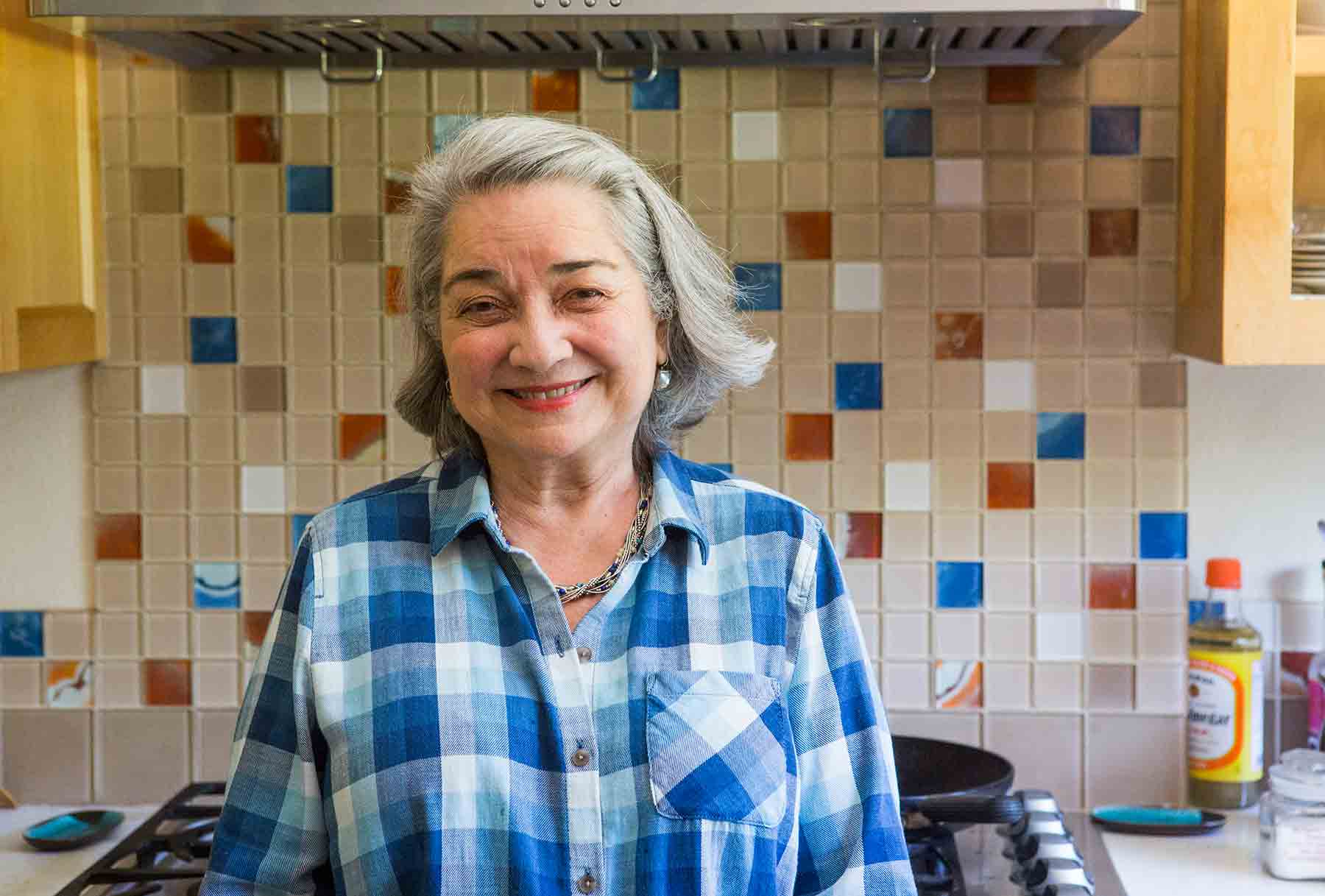 Alice Bauer in her kitchen