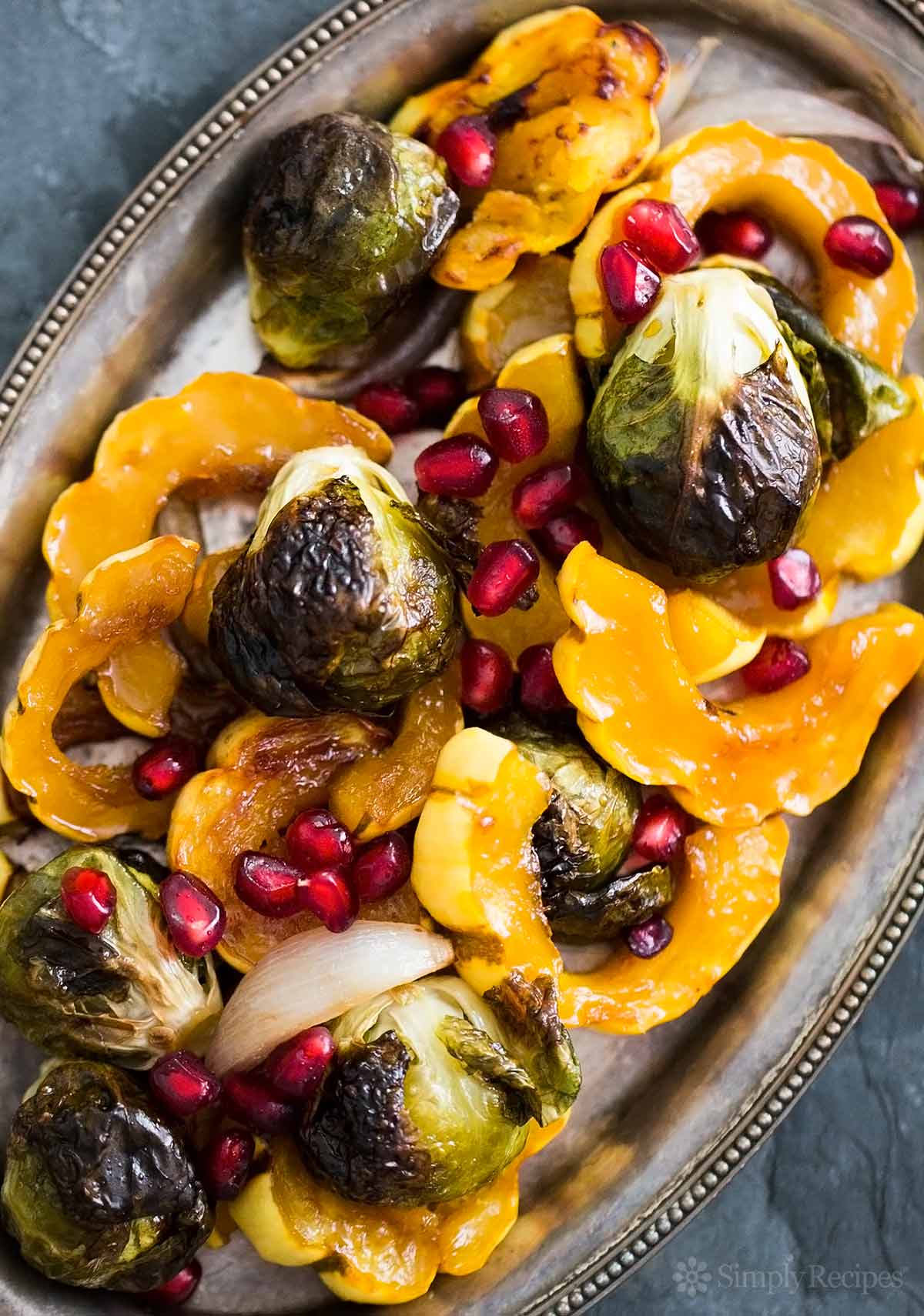 Maple Glazed Delicata Squash and Brussels Sprouts