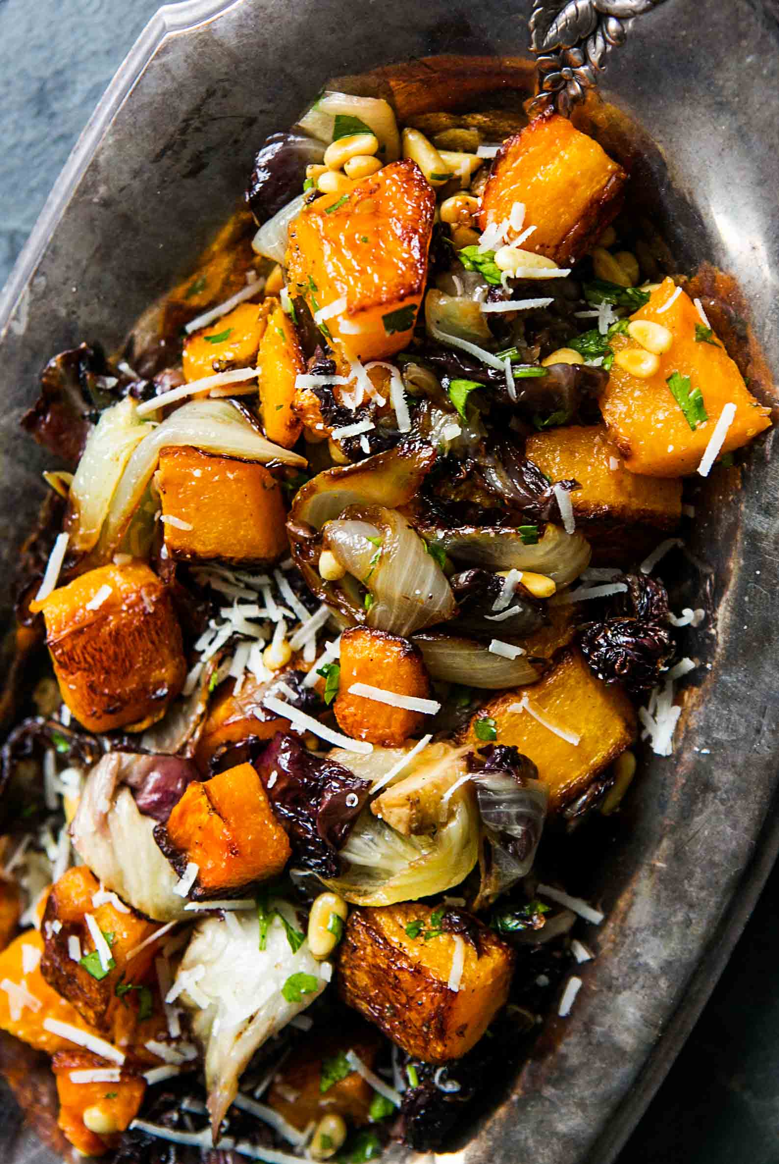 Roasted Butternut Squash Radicchio and Onion