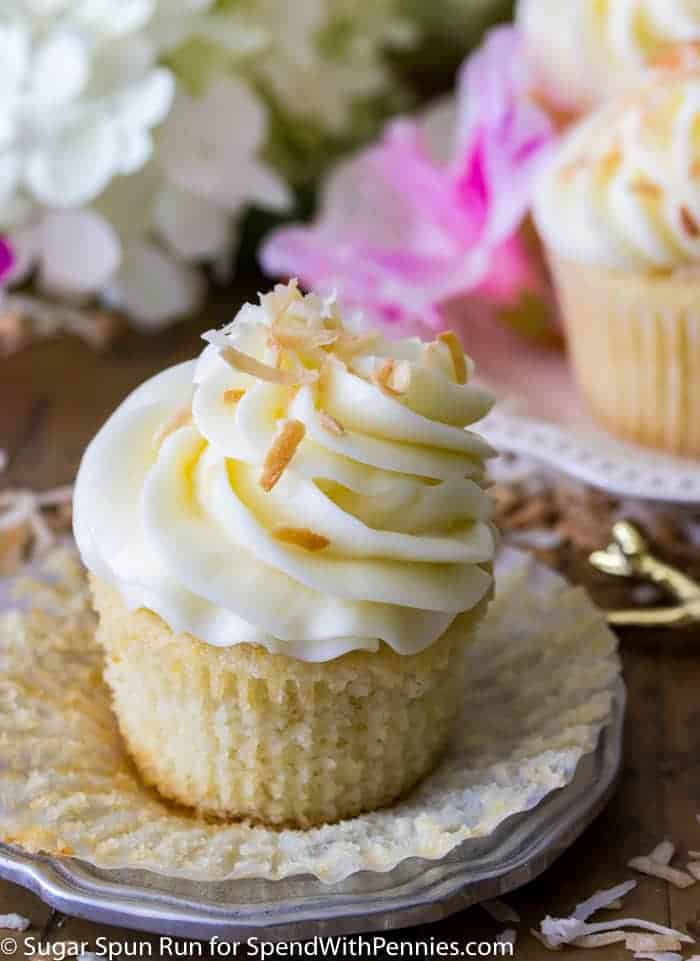 Coconut cupcake unwrapped