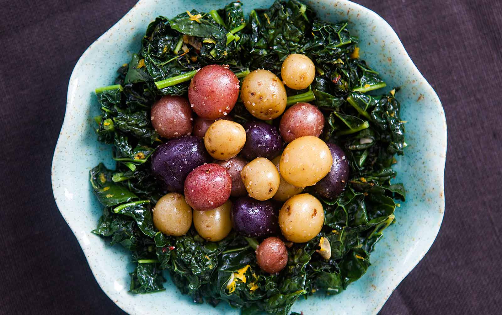 Dinosaur Kale Baby Potatoes