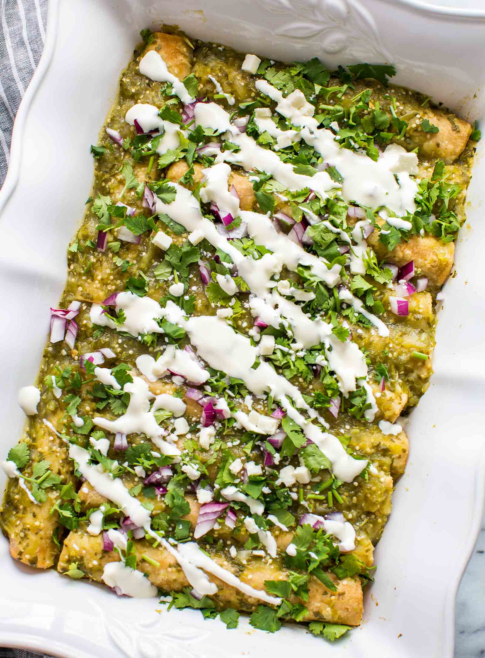 Enchiladas au poulet à la salsa verte