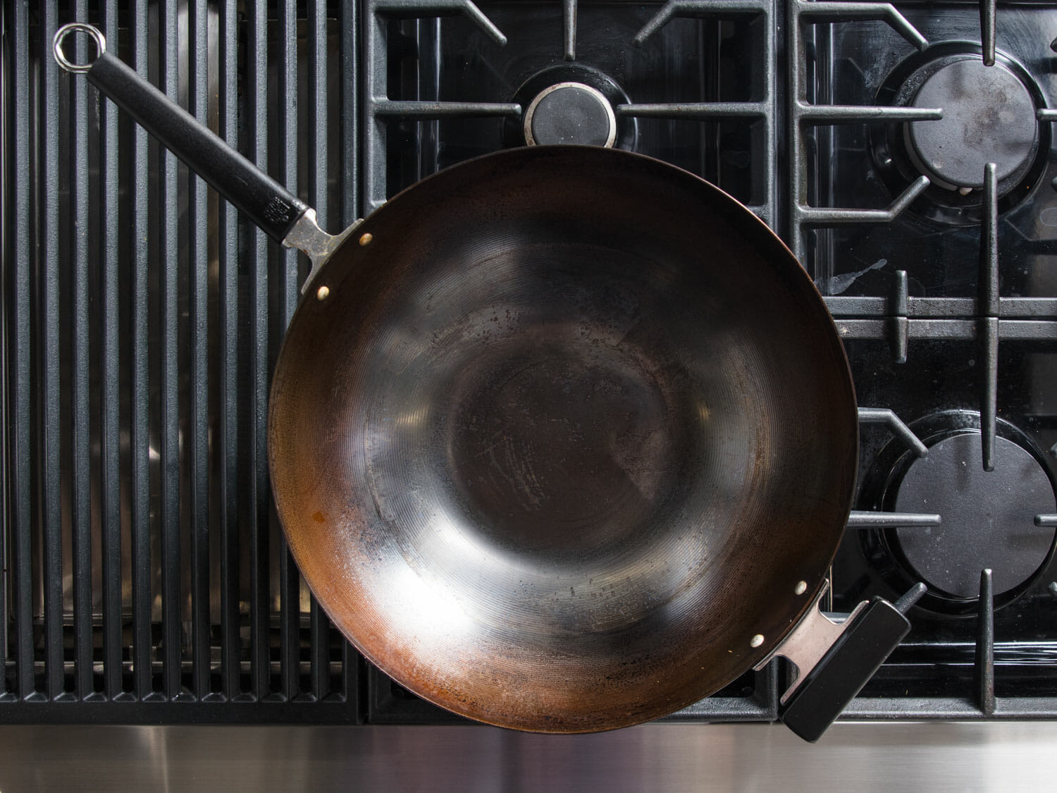 Wok on stovetop