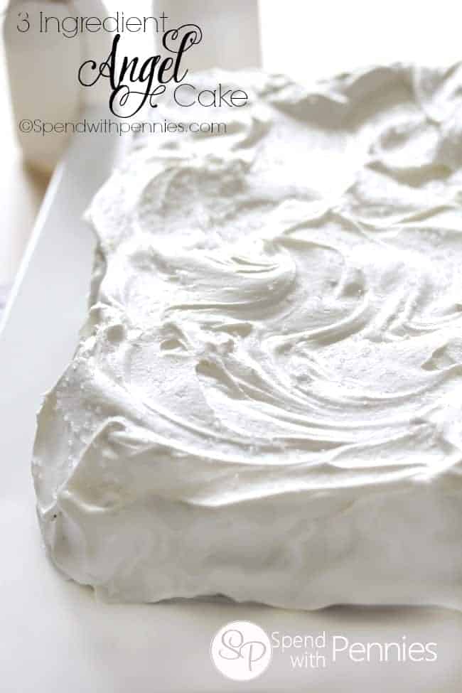 whole Pineapple Angel Food Cake topped with whipped cream