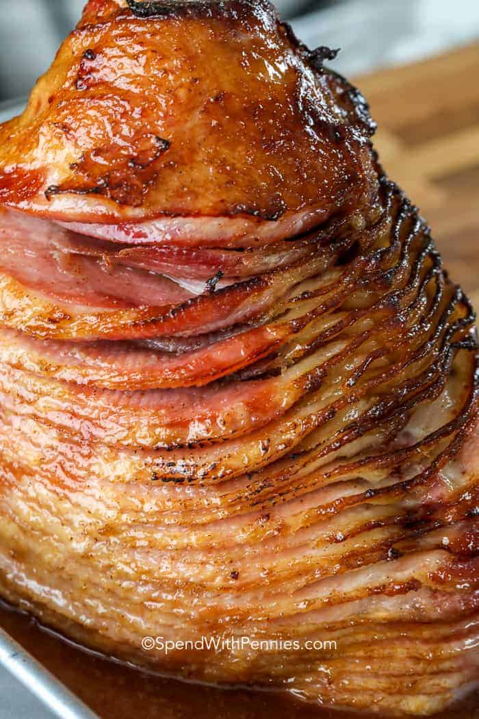 Standing sliced copycat honey baked ham