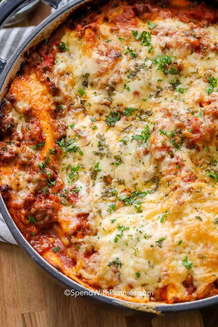 Lasagne facile (une poêle / poêle)