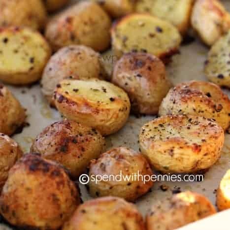 roast potatoes on a sheet pan