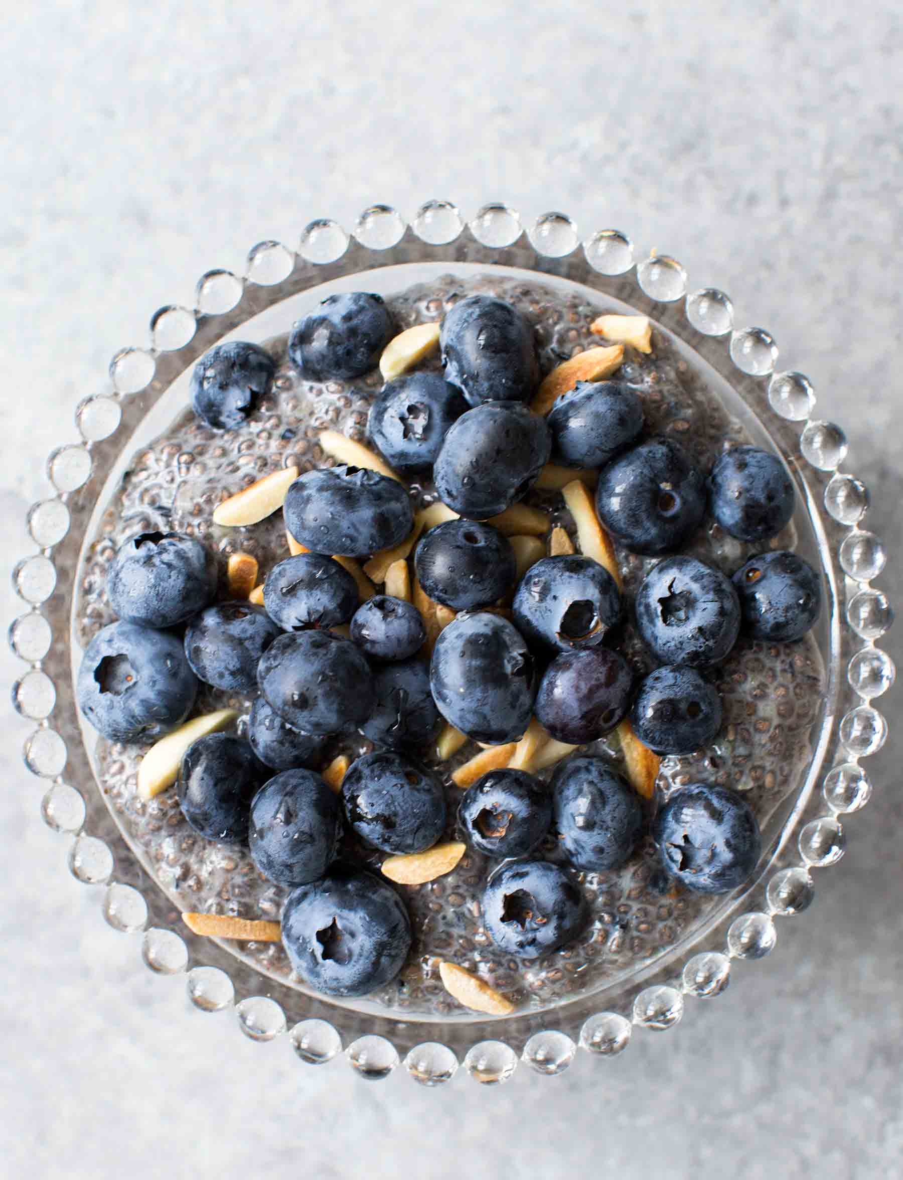 Blueberry Almond Chia Seed Pudding