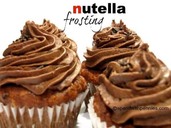 nutella frosting on banana muffins