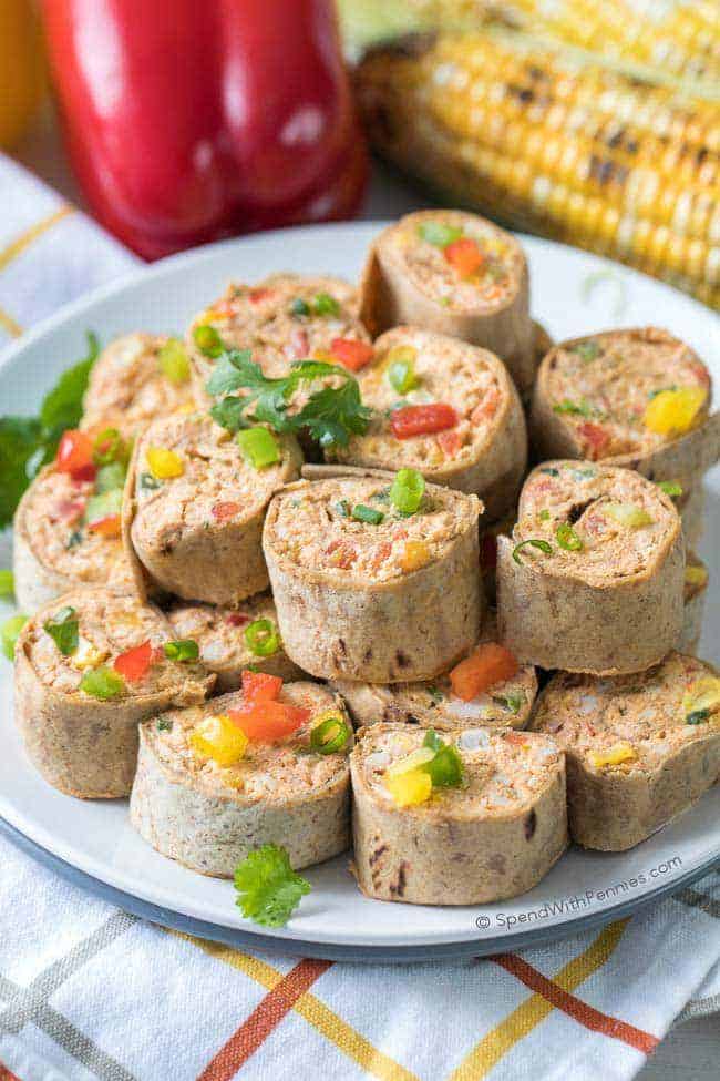 Mexican Pinwheels on a plate