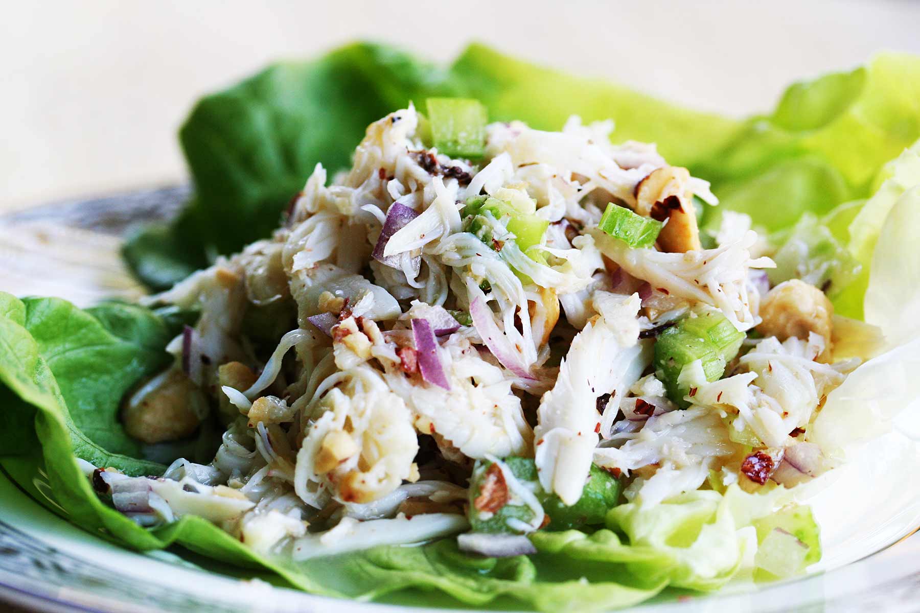 Crab Salad with Pears and Hazelnuts