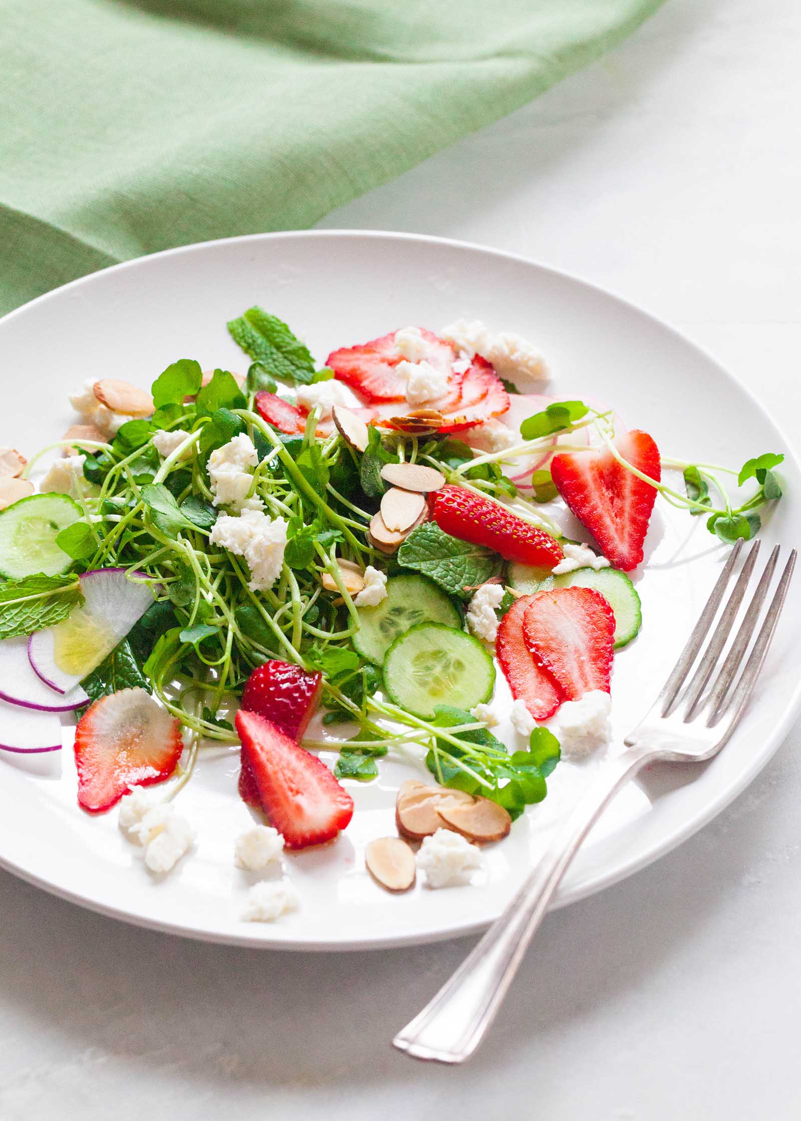 Watercress Salad with Strawberries and Feta