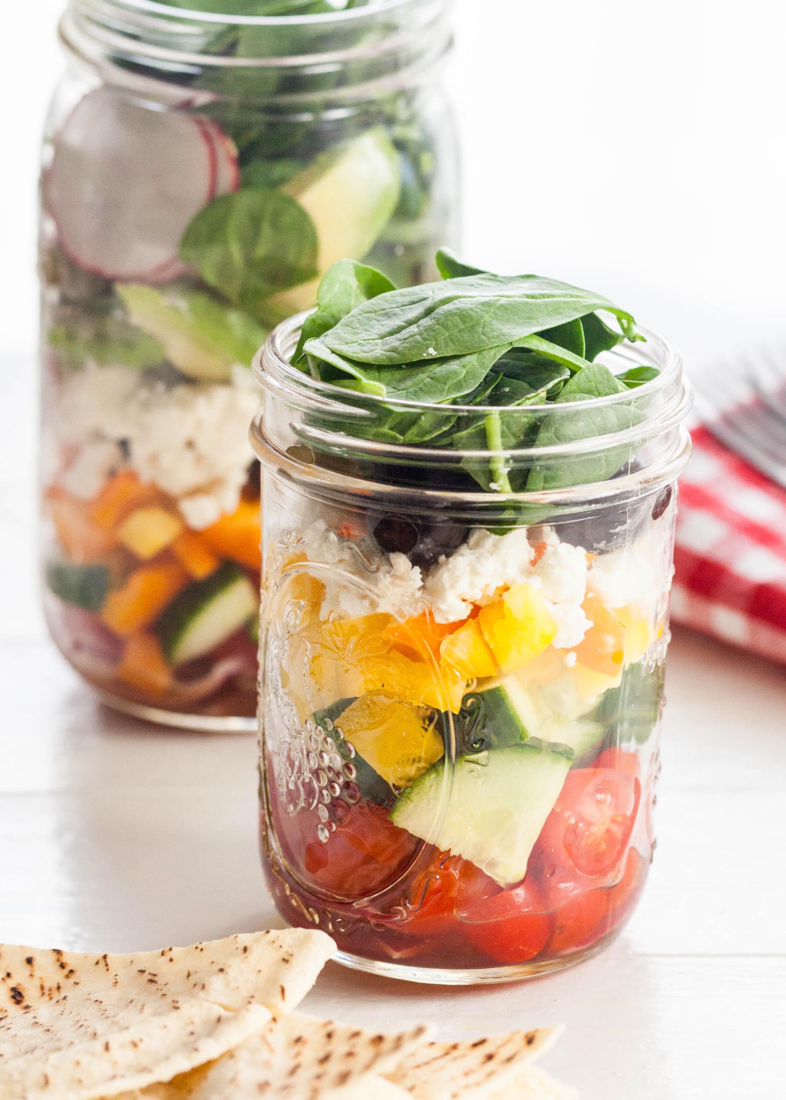 Greek Salad in Jars