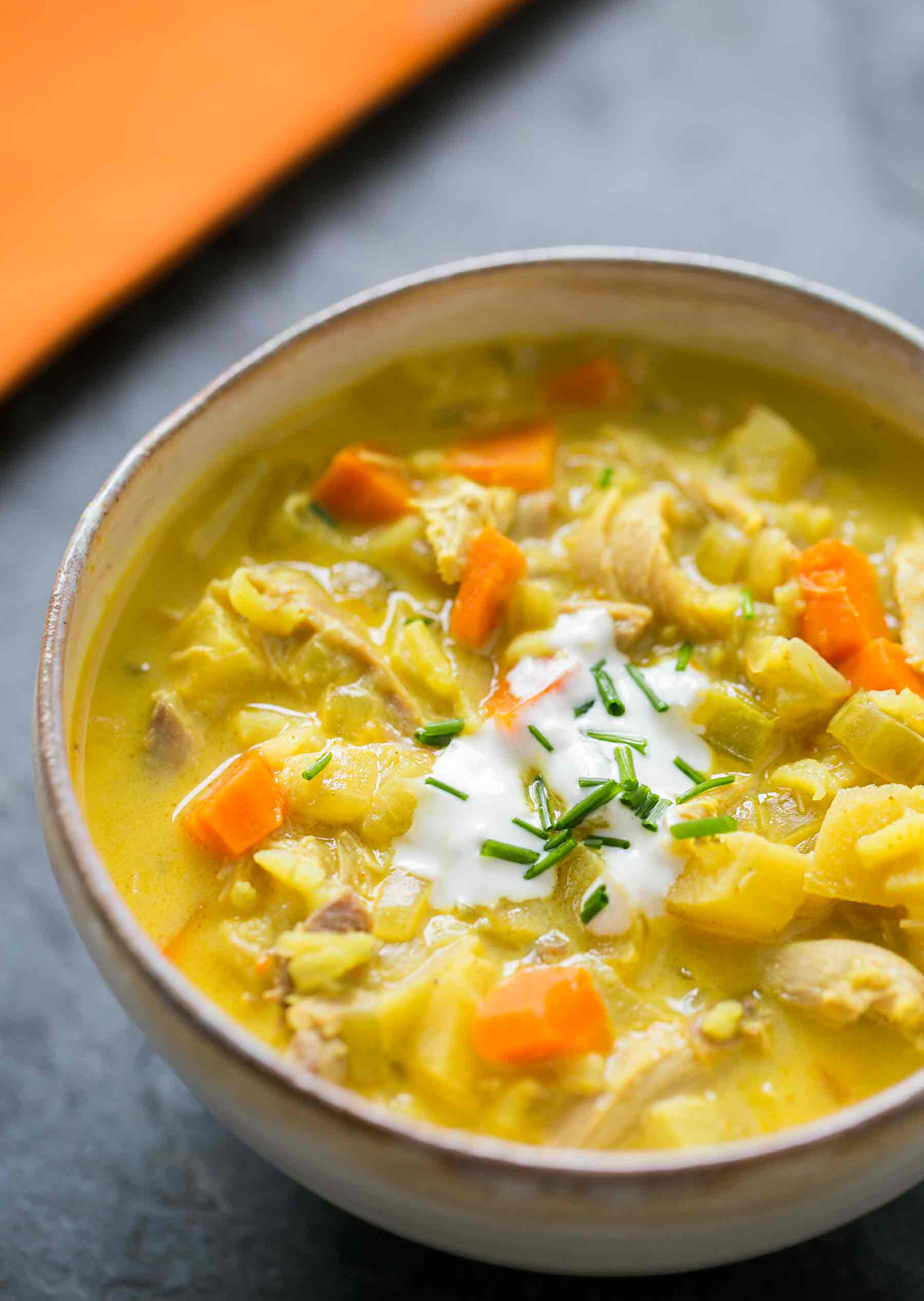 Soupe de dinde au cari (avec restes de dinde)