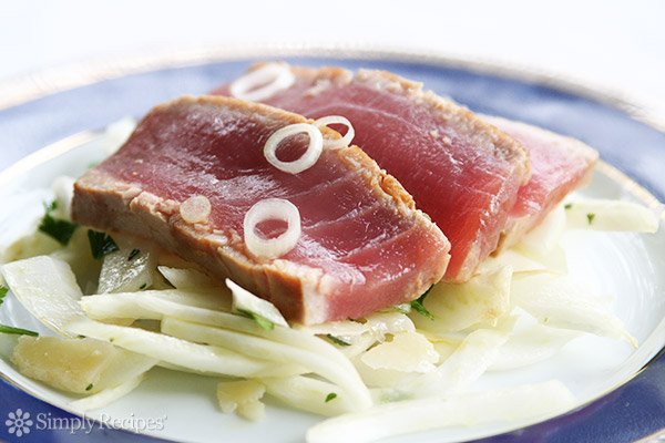 Seared Ahi Tuna on a bed of greens