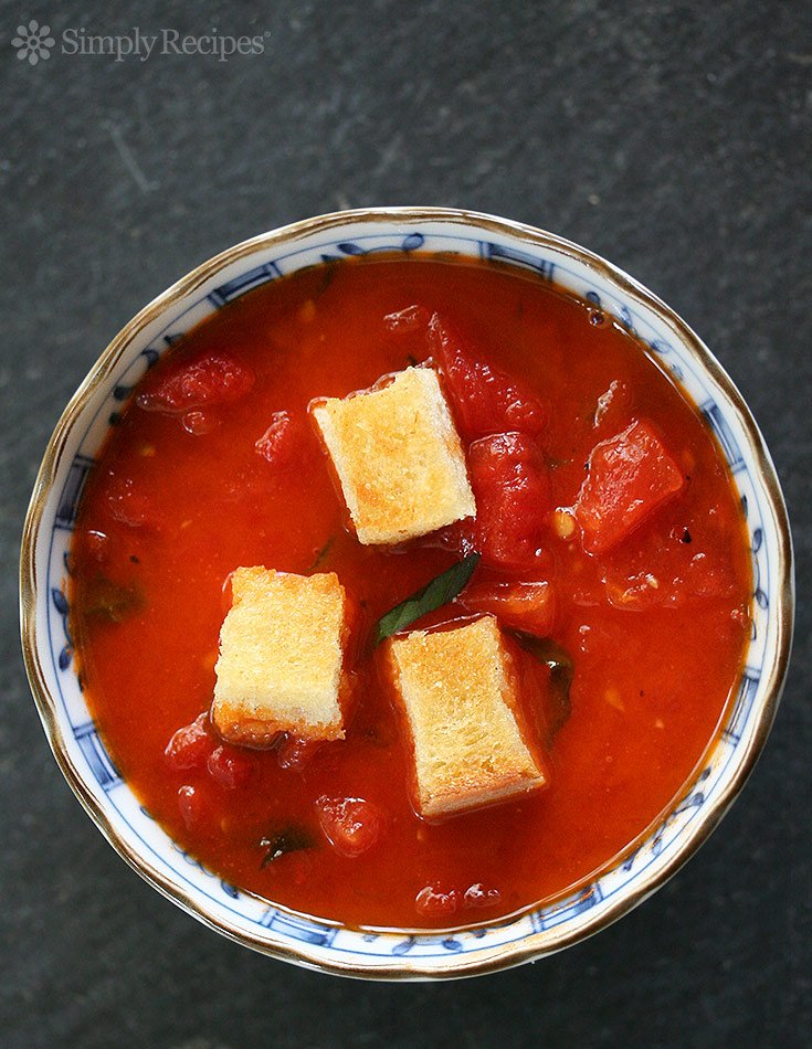 Stewed Tomatoes with Croutons