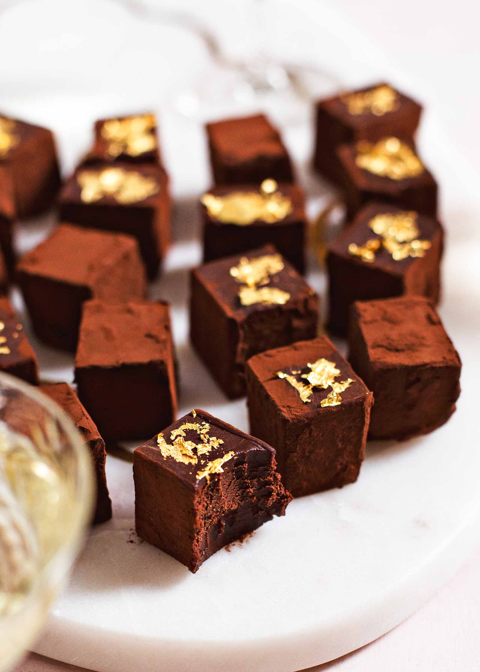Truffes au chocolat et au champagne
