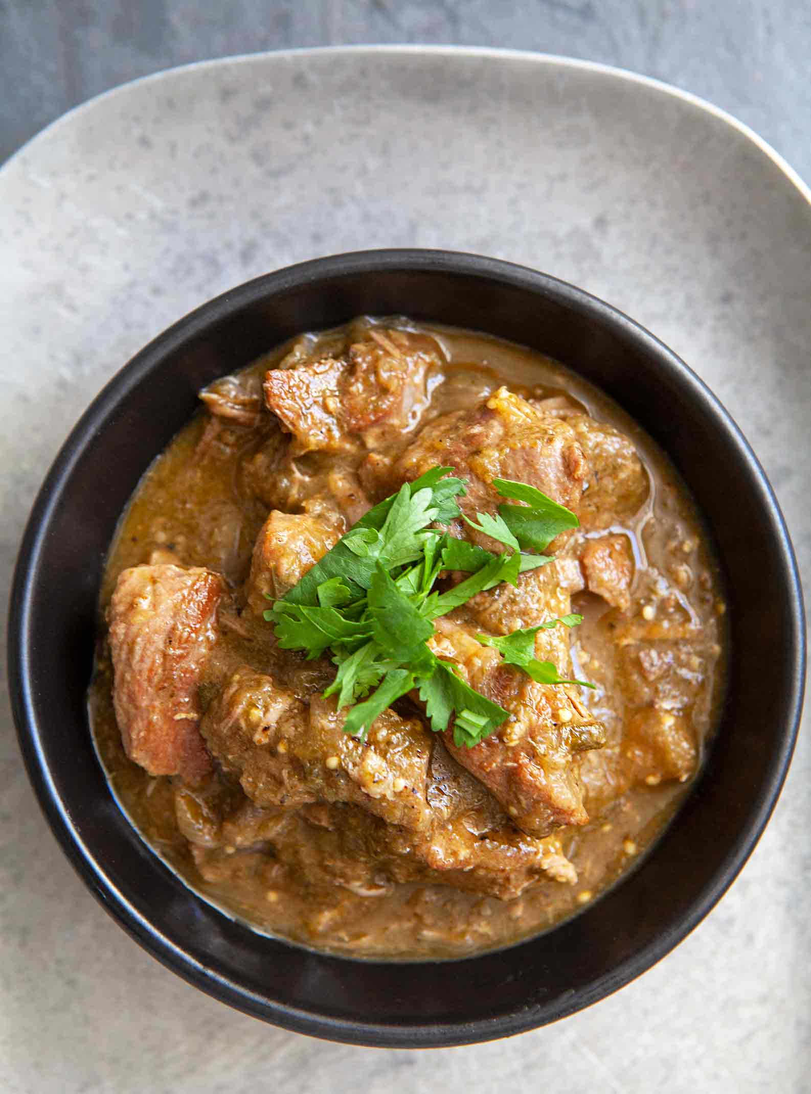 Turkey Chile Verde in a bowl