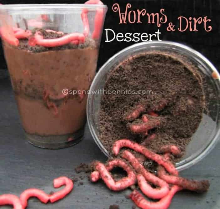 worms & dirt in cups