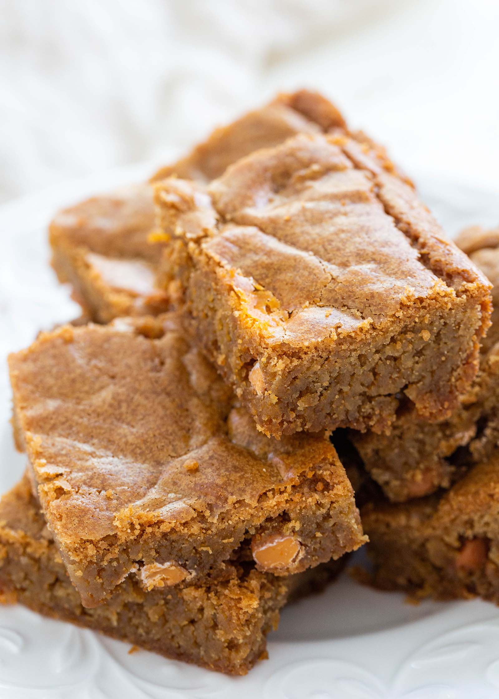 Best blondies ready to eat on a plate