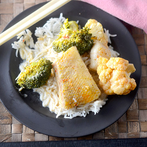 Pesce al curry rosso tailandese