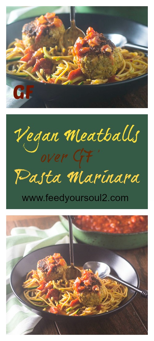 Polpette vegane su pasta senza glutine Marinara de Polpette vegane su pasta senza glutine Marinara #vegan #pasta #glutenfree | feedyoursoul2.com