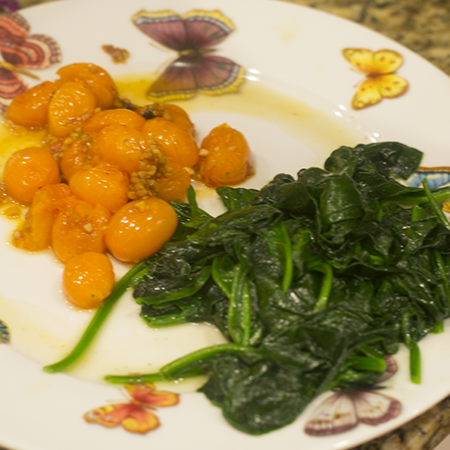 Spinaci e pomodori appassiti 