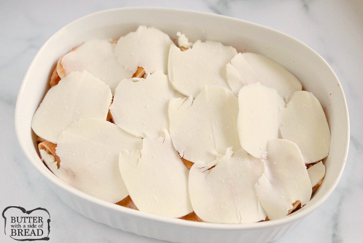 Mozzarella affettata fresca su pasta e su salsa