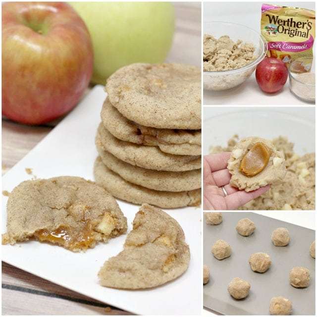 Snickerdoodles al caramello e mela combinano il sapore del tuo biscotto alla cannella / zucchero preferito con la caramella gommosa e anche le mele fresche!