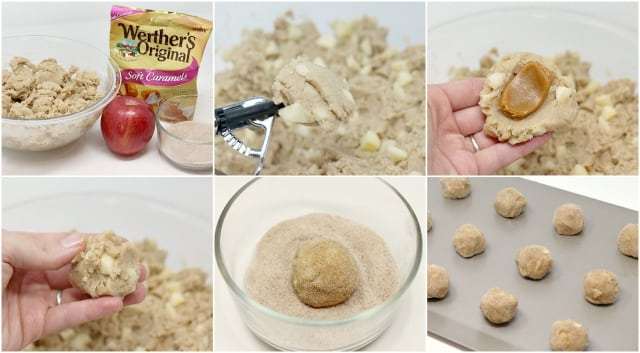 Snickerdoodles al caramello e mela combinano il sapore del tuo biscotto alla cannella / zucchero preferito con la caramella gommosa e anche le mele fresche!
