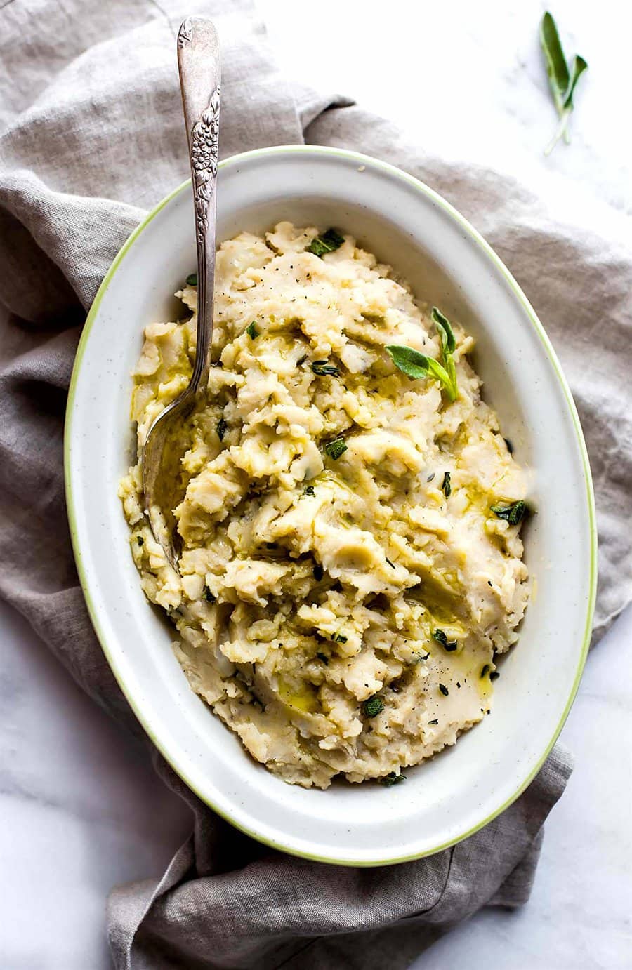 Purea di patate bianca con fagioli bianchi vegani | Crunch di Cotter