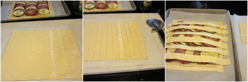 Preparare un traliccio con pasta sfoglia.