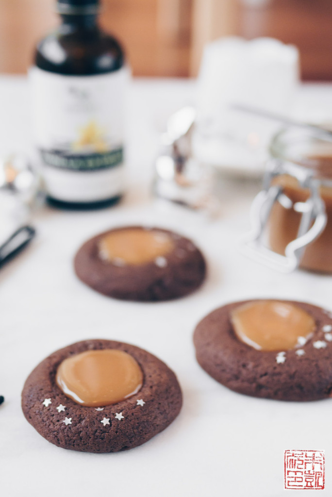 Biscotti con impronta digitale al panpepato al caramello salato