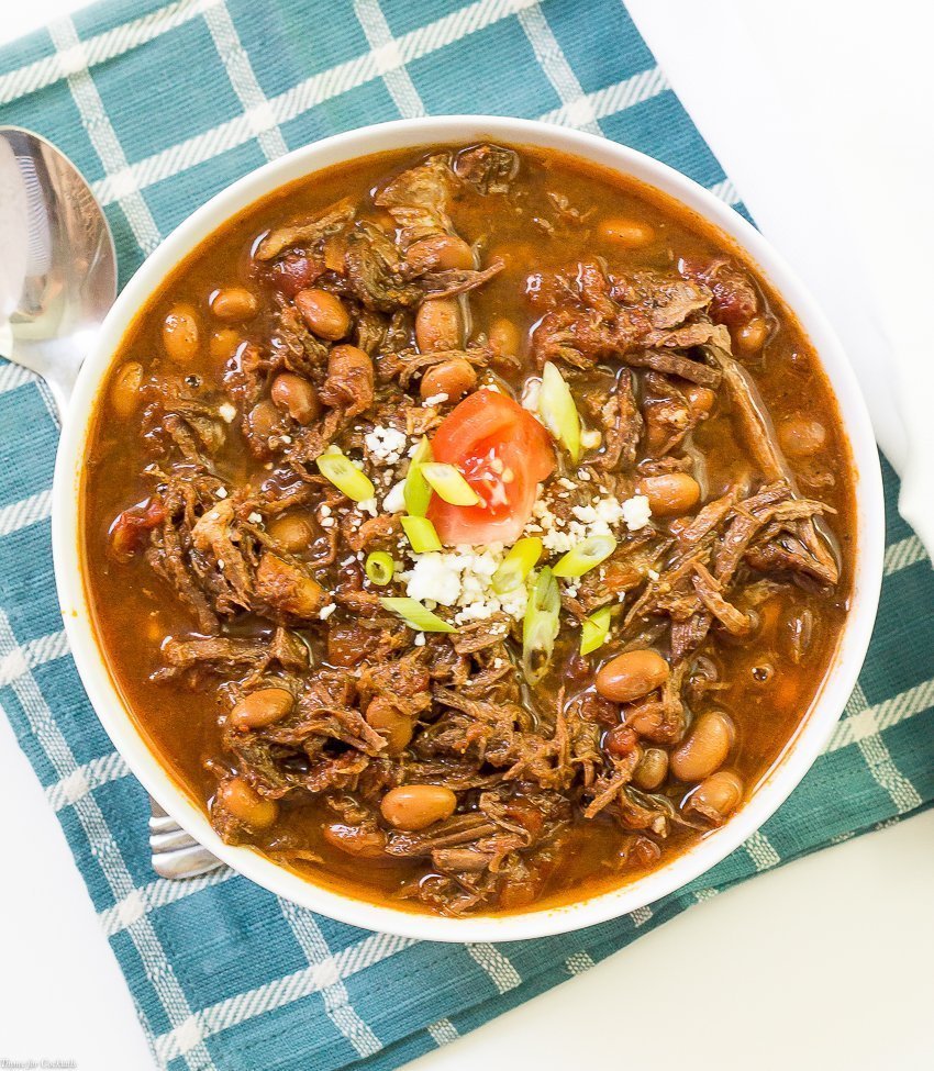 Chili di carne tirato fornello lento