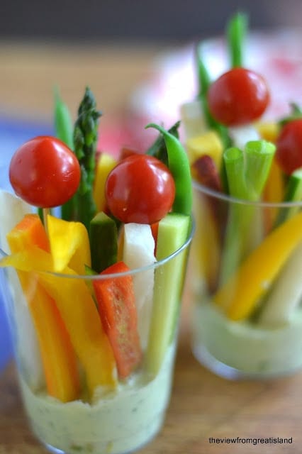 Green Goddess Veggie Dip Cups