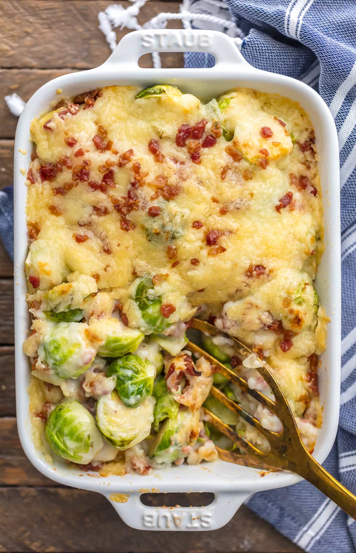 Cavoletti di Bruxelles gratinati con formaggio e pancetta