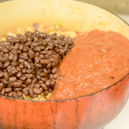 Fagioli Neri E Pomodori Arrostiti Fuoco Fagioli Neri E Pomodori Arrostiti Fuoco