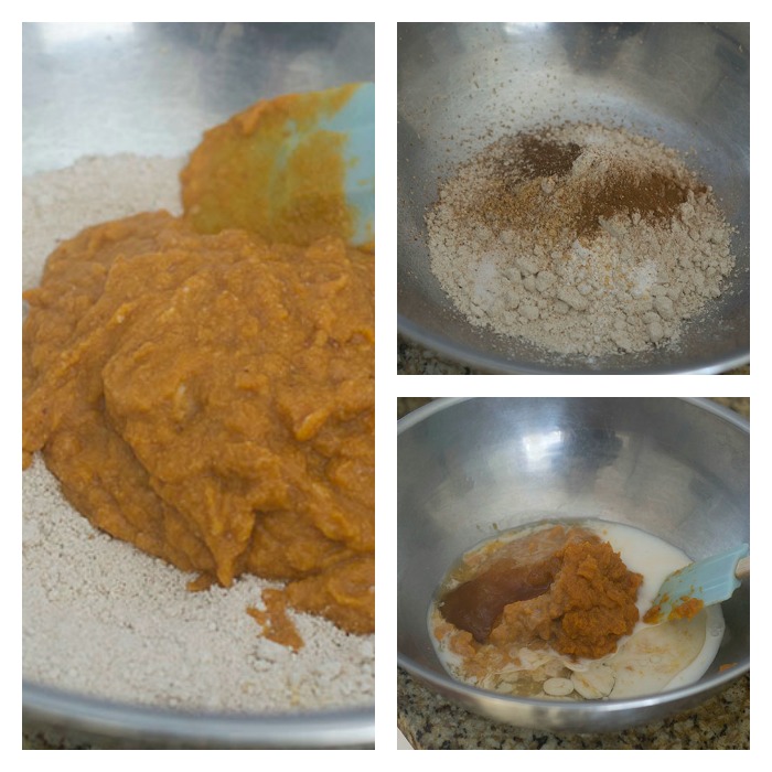 Metti insieme gli ingredienti bagnati e asciutti