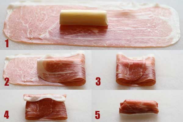 Mozzarella avvolta nel prosciutto